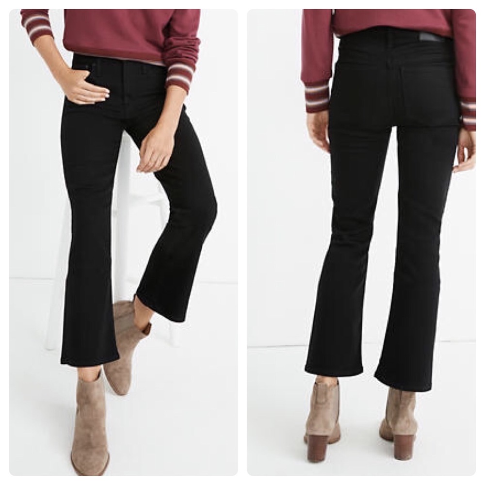 Madewell Cali Demi Boot Crop Black Jeans